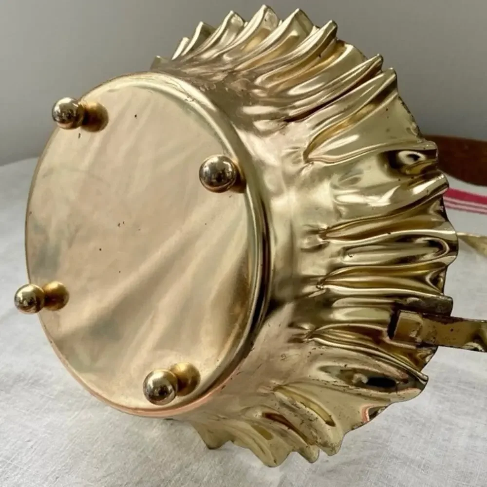 Vintage 1970s Metal‎ Gold Basket